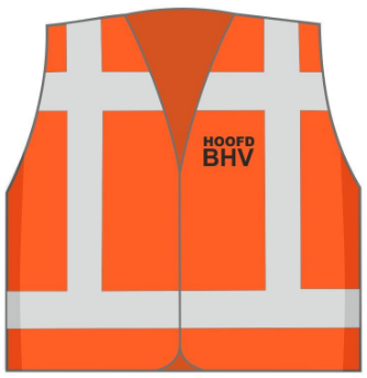 Veiligheidsvest met opdruk Hoofd BHV Oranje